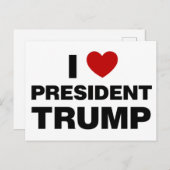 I Love President Trump Heart Briefkaart (Voorkant / Achterkant)