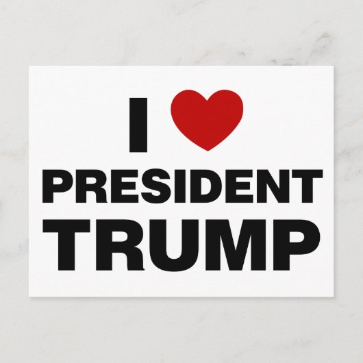 I Love President Trump Heart Briefkaart (Voorkant)