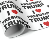 I Love President Trump Heart Cadeaupapier (Rol Hoek)
