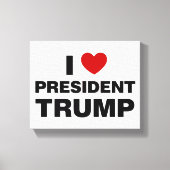 I Love President Trump Heart Canvas Afdruk (Voorkant)