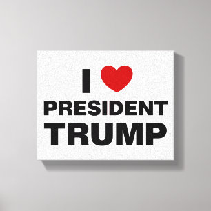 I Love President Trump Heart Canvas Afdruk