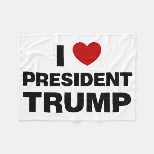 I Love President Trump Heart Fleece Deken