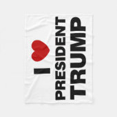 I Love President Trump Heart Fleece Deken (Voorkant)