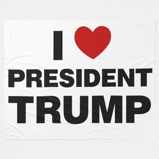 I Love President Trump Heart Fleece Deken (Voorkant (Horizontaal))