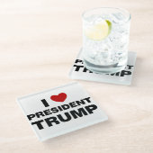 I Love President Trump Heart Glazen Onderzetter (Schuin)