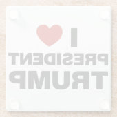 I Love President Trump Heart Glazen Onderzetter (Achterkant)