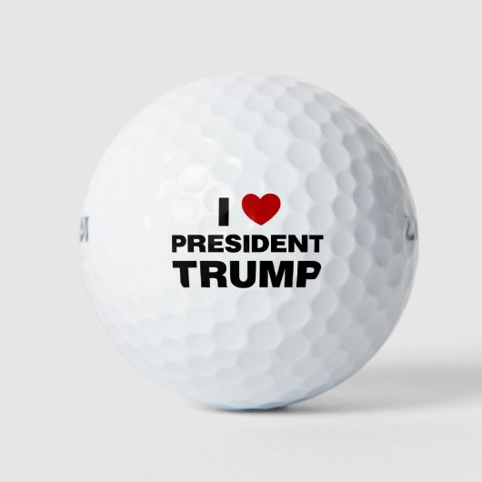 I Love President Trump Heart Golfballen (Voorkant)