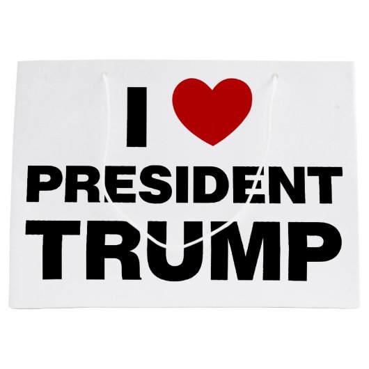 I Love President Trump Heart Groot Cadeauzakje (Voorkant)