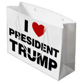 I Love President Trump Heart Groot Cadeauzakje (Achterkant Gekanteld)