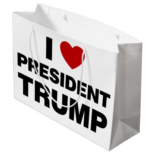 I Love President Trump Heart Groot Cadeauzakje (Achterkant Gekanteld)