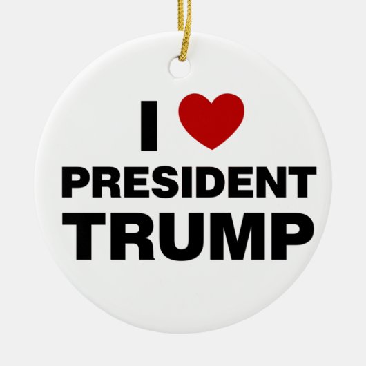 I Love President Trump Heart Keramisch Ornament (Voorkant)