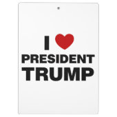 I Love President Trump Heart Klembord (Achterkant)