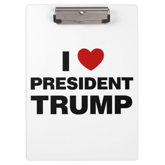 I Love President Trump Heart Klembord (Voorkant)