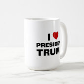 I Love President Trump Heart Koffiemok (Voorkant rechts)