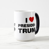 I Love President Trump Heart Magische Mok (Voorkant rechts)