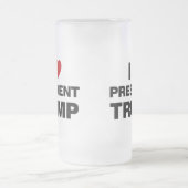 I Love President Trump Heart Matglas Bierpul (Center)