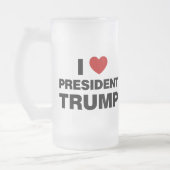 I Love President Trump Heart Matglas Bierpul (Links)