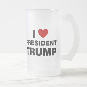 I Love President Trump Heart Matglas Bierpul