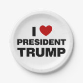I Love President Trump Heart Papieren Bordje (Voorkant)