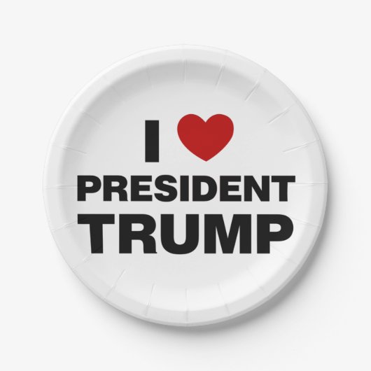 I Love President Trump Heart Papieren Bordje (Voorkant)