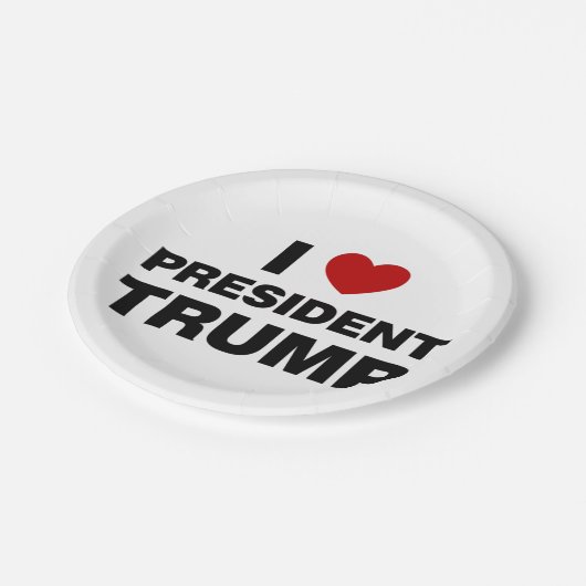 I Love President Trump Heart Papieren Bordje (Gekanteld)