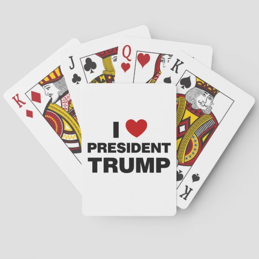 I Love President Trump Heart Pokerkaarten (Achterkant)