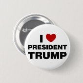 I Love President Trump Heart Ronde Button 5,7 Cm (Voorkant /achterkant)