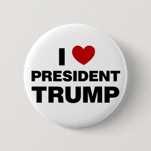 I Love President Trump Heart Ronde Button 5,7 Cm