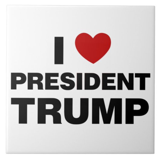 I Love President Trump Heart Tegeltje (Voorkant)