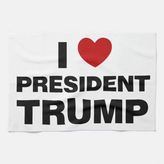 I Love President Trump Heart Theedoek (Horizontaal)
