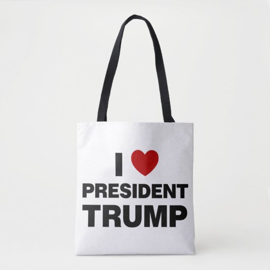 I Love President Trump Heart Tote Bag (Voorkant)