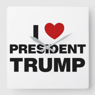 I Love President Trump Heart Vierkante Klok