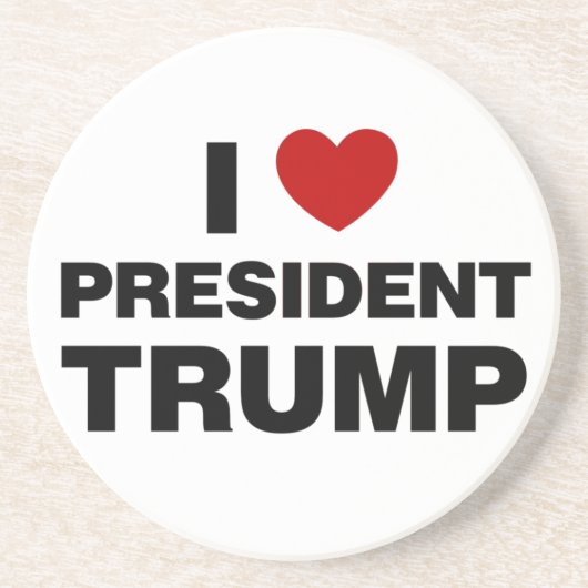 I Love President Trump Heart Zandsteen Onderzetter (Voorkant)