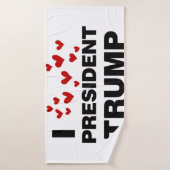 I Love President Trump Hearts Badhanddoek (Badhanddoek)