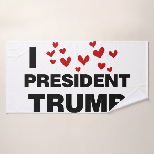 I Love President Trump Hearts Badhanddoek (Badhanddoek)