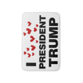 I Love President Trump Hearts Badmat (Voorkant Verticaal)