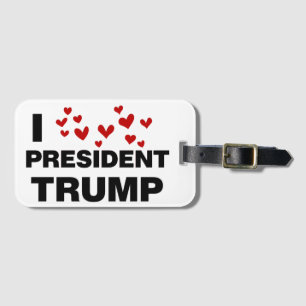 I Love President Trump Hearts Bagagelabel
