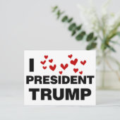 I Love President Trump Hearts Briefkaart (Staand voorkant)