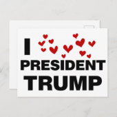 I Love President Trump Hearts Briefkaart (Voorkant / Achterkant)