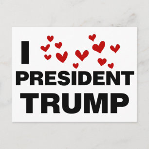 I Love President Trump Hearts Briefkaart