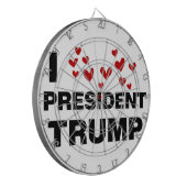 I Love President Trump Hearts Dartbord (Voorkant Links)