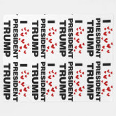I Love President Trump Hearts Fleece Deken (Voorkant (Horizontaal))