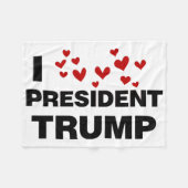 I Love President Trump Hearts Fleece Deken (Voorkant (Horizontaal))