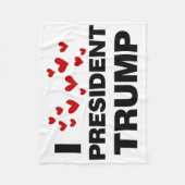 I Love President Trump Hearts Fleece Deken (Voorkant)