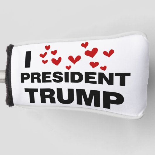 I Love President Trump Hearts Golfheadcover (Voorkant)