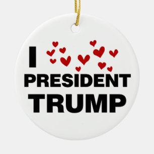 I Love President Trump Hearts Keramisch Ornament