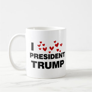 I Love President Trump Hearts Koffiemok