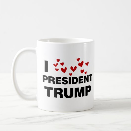 I Love President Trump Hearts Koffiemok (Links)