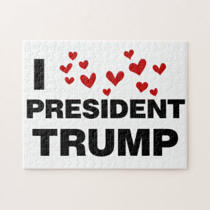 I Love President Trump Hearts Legpuzzel