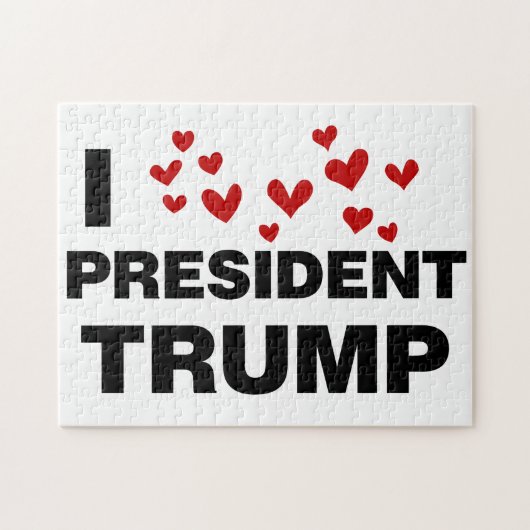 I Love President Trump Hearts Legpuzzel (Horizontaal)